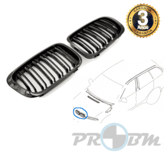 Kit Grelhas Frontal BMW E46 98-2001 Preto Brilhante